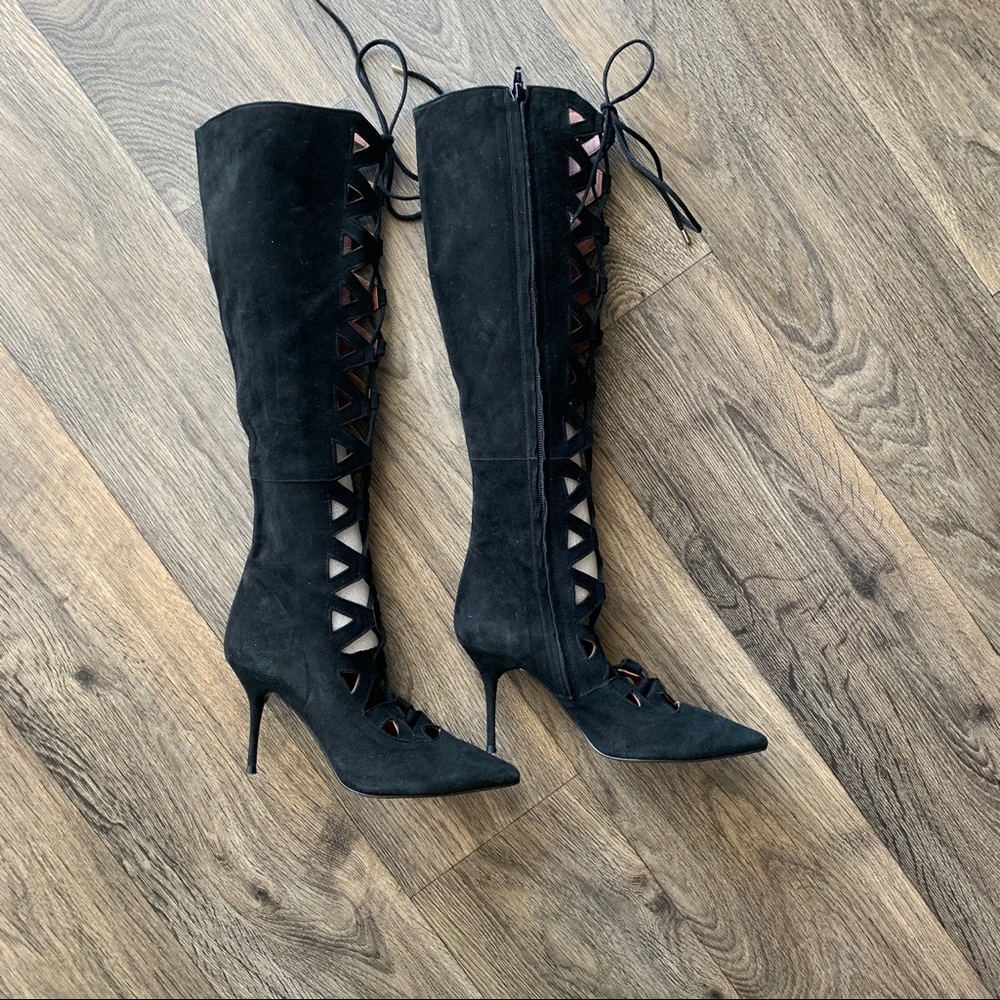 Topshop women’s black suede boots - Picture 3 of 7